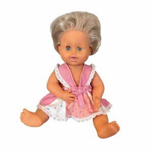 Vintage 1989 Ideal Rub-A-Dub Dolly 16" Baby Doll ~Blonde Hair~Blue Eyes